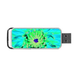 Aqua Cactus Dahlia Portable Usb Flash (one Side) by myrubiogarden