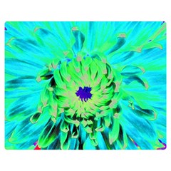 Aqua Cactus Dahlia Double Sided Flano Blanket (medium)  by myrubiogarden