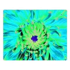 Aqua Cactus Dahlia Double Sided Flano Blanket (large)  by myrubiogarden