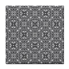 Black White Geometric Background Tile Coasters