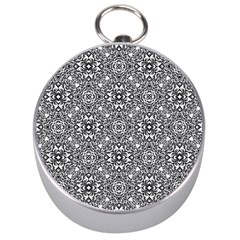 Black White Geometric Background Silver Compasses