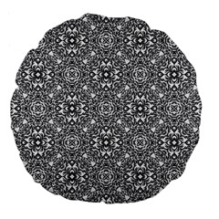 Black White Geometric Background Large 18  Premium Flano Round Cushions