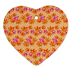 Maple Leaf Autumnal Leaves Autumn Heart Ornament (two Sides) by Pakrebo