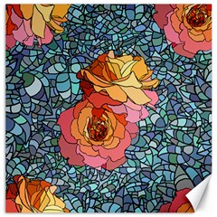 Pattern Rose Yellow Background Canvas 16  X 16  by Pakrebo