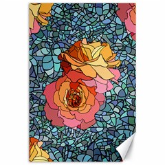 Pattern Rose Yellow Background Canvas 24  X 36  by Pakrebo