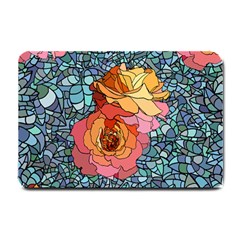 Pattern Rose Yellow Background Small Doormat  by Pakrebo