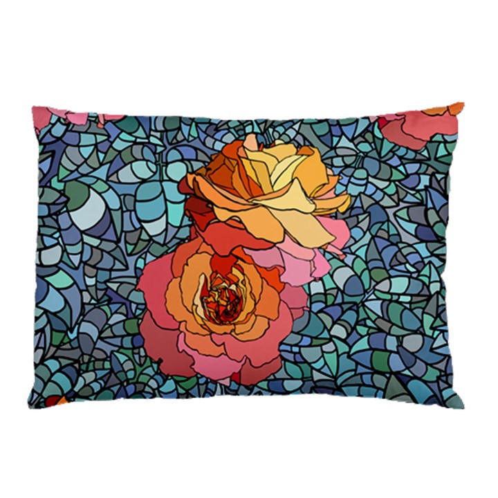 Pattern Rose Yellow Background Pillow Case