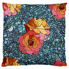 Pattern Rose Yellow Background Large Flano Cushion Case (one Side)