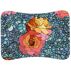 Pattern Rose Yellow Background Velour Seat Head Rest Cushion by Pakrebo