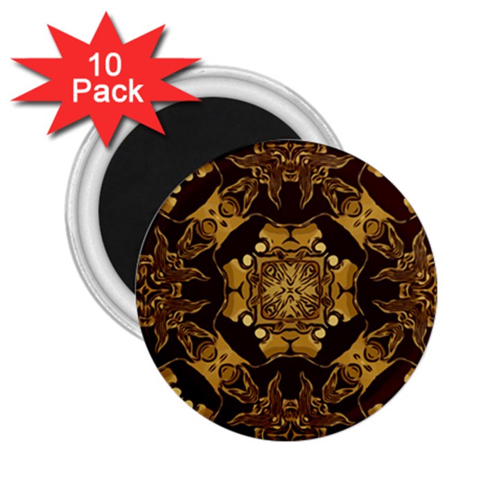 Gold Black Book Cover Ornate 2.25  Magnets (10 pack) 