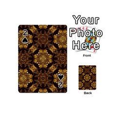 Gold Black Book Cover Ornate Playing Cards 54 (mini) by Pakrebo