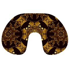 Gold Black Book Cover Ornate Travel Neck Pillows by Pakrebo