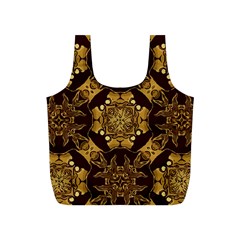 Gold Black Book Cover Ornate Full Print Recycle Bag (s) by Pakrebo