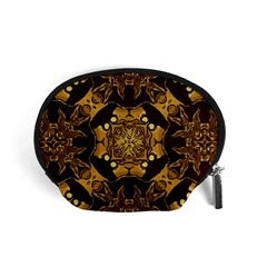 Gold Black Book Cover Ornate Accessory Pouch (small) by Pakrebo