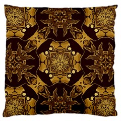 Gold Black Book Cover Ornate Large Flano Cushion Case (one Side) by Pakrebo