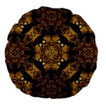 Gold Black Book Cover Ornate Large 18  Premium Flano Round Cushions Front