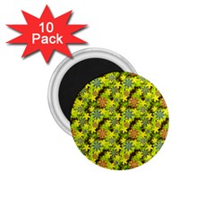 Flowers Yellow Red Blue Seamless 1 75  Magnets (10 Pack)  by Pakrebo