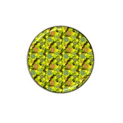 Flowers Yellow Red Blue Seamless Hat Clip Ball Marker by Pakrebo