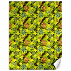 Flowers Yellow Red Blue Seamless Canvas 12  X 16  by Pakrebo