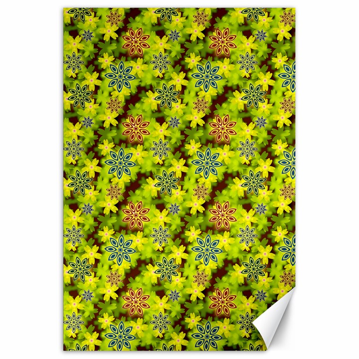 Flowers Yellow Red Blue Seamless Canvas 20  x 30 