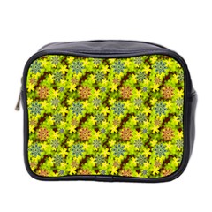 Flowers Yellow Red Blue Seamless Mini Toiletries Bag (two Sides) by Pakrebo