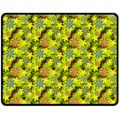 Flowers Yellow Red Blue Seamless Double Sided Fleece Blanket (medium)  by Pakrebo