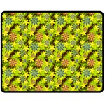 Flowers Yellow Red Blue Seamless Double Sided Fleece Blanket (Medium)  58.8 x47.4  Blanket Front