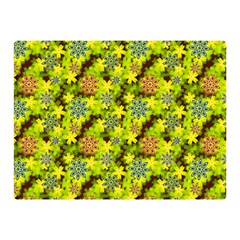 Flowers Yellow Red Blue Seamless Double Sided Flano Blanket (mini)  by Pakrebo