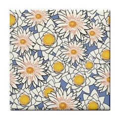 Flowers Pattern Lotus Lily Tile Coasters by Pakrebo