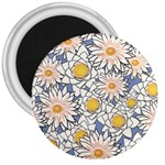 Flowers Pattern Lotus Lily 3  Magnets Front