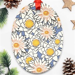 Flowers Pattern Lotus Lily Ornament (oval) by Pakrebo