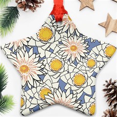 Flowers Pattern Lotus Lily Ornament (star) by Pakrebo