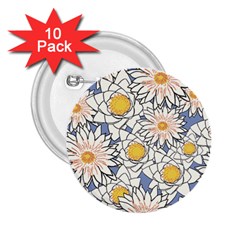 Flowers Pattern Lotus Lily 2 25  Buttons (10 Pack)  by Pakrebo