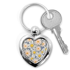 Flowers Pattern Lotus Lily Key Chains (heart)  by Pakrebo