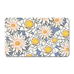 Flowers Pattern Lotus Lily Magnet (rectangular) by Pakrebo