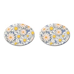 Flowers Pattern Lotus Lily Cufflinks (oval) by Pakrebo