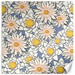 Flowers Pattern Lotus Lily Canvas 16  X 16  by Pakrebo