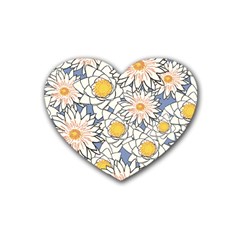 Flowers Pattern Lotus Lily Heart Coaster (4 Pack)  by Pakrebo