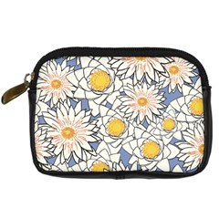 Flowers Pattern Lotus Lily Digital Camera Leather Case by Pakrebo