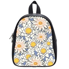 Flowers Pattern Lotus Lily School Bag (small) by Pakrebo