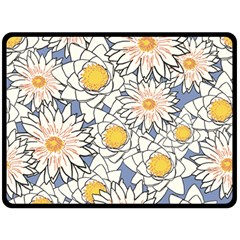 Flowers Pattern Lotus Lily Fleece Blanket (large)  by Pakrebo