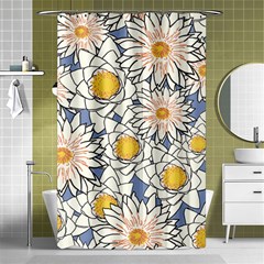 Flowers Pattern Lotus Lily Shower Curtain 48  X 72  (small)  by Pakrebo