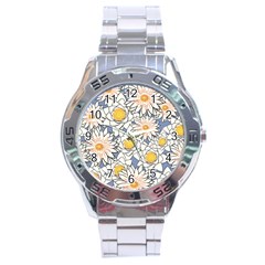 Flowers Pattern Lotus Lily Stainless Steel Analogue Watch by Pakrebo