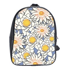 Flowers Pattern Lotus Lily School Bag (xl) by Pakrebo