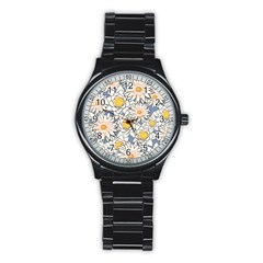 Flowers Pattern Lotus Lily Stainless Steel Round Watch by Pakrebo