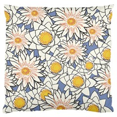 Flowers Pattern Lotus Lily Large Flano Cushion Case (one Side) by Pakrebo