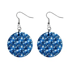 Star Hexagon Blue Deep Blue Light Mini Button Earrings by Pakrebo