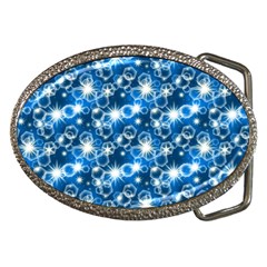 Star Hexagon Blue Deep Blue Light Belt Buckles by Pakrebo