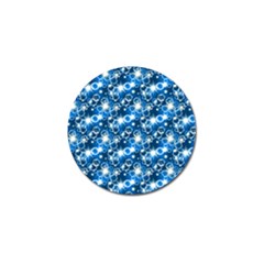 Star Hexagon Blue Deep Blue Light Golf Ball Marker by Pakrebo