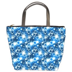 Star Hexagon Blue Deep Blue Light Bucket Bag by Pakrebo